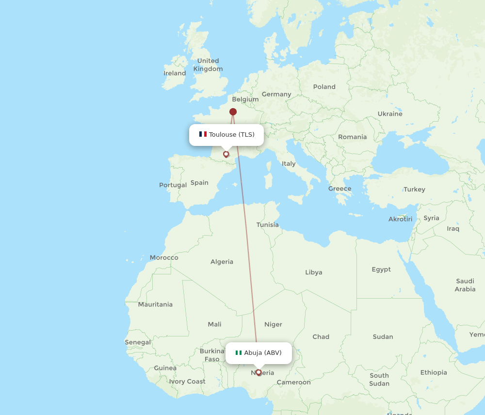 ABV-TLS flight routes