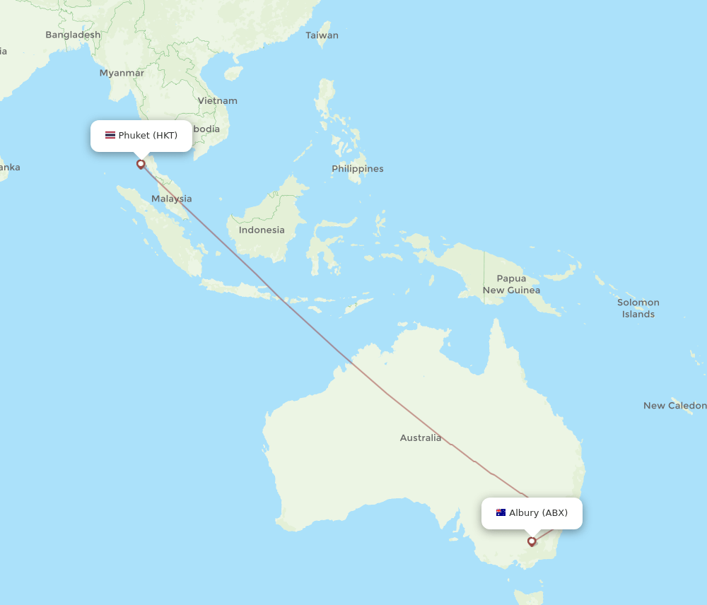 ABX-HKT flight routes