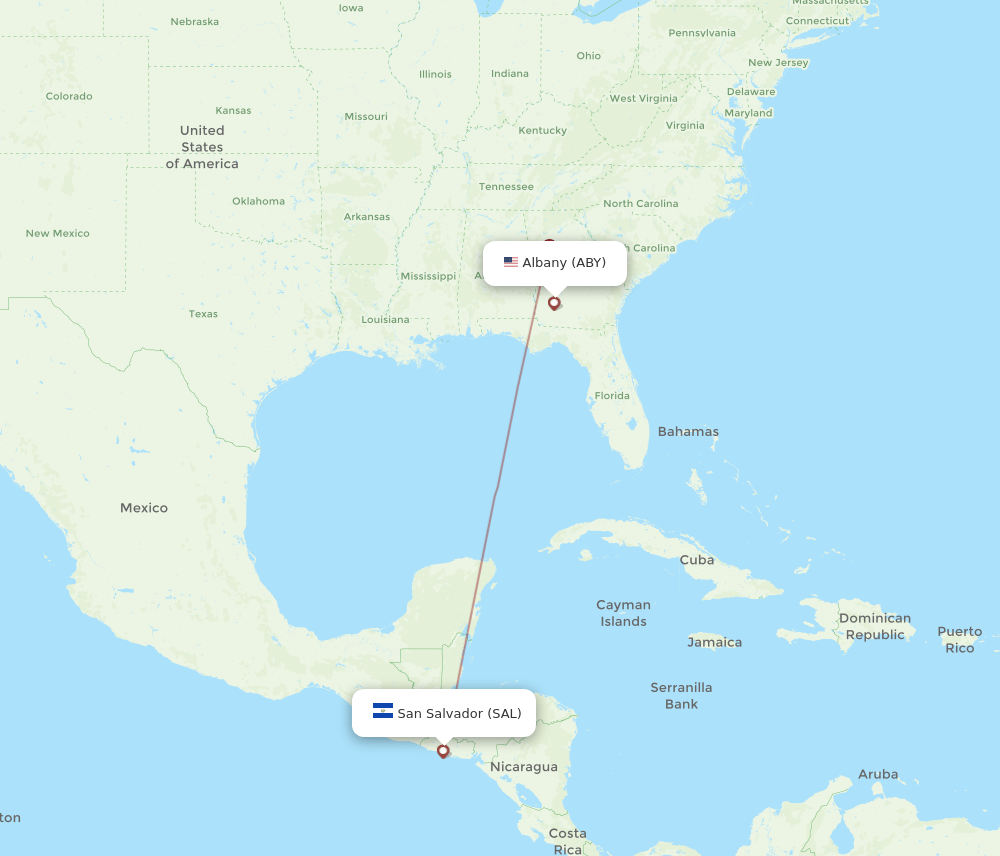 ABY-SAL flight routes