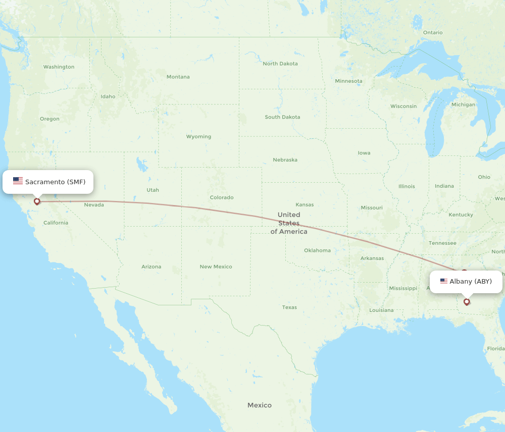 ABY-SMF flight routes
