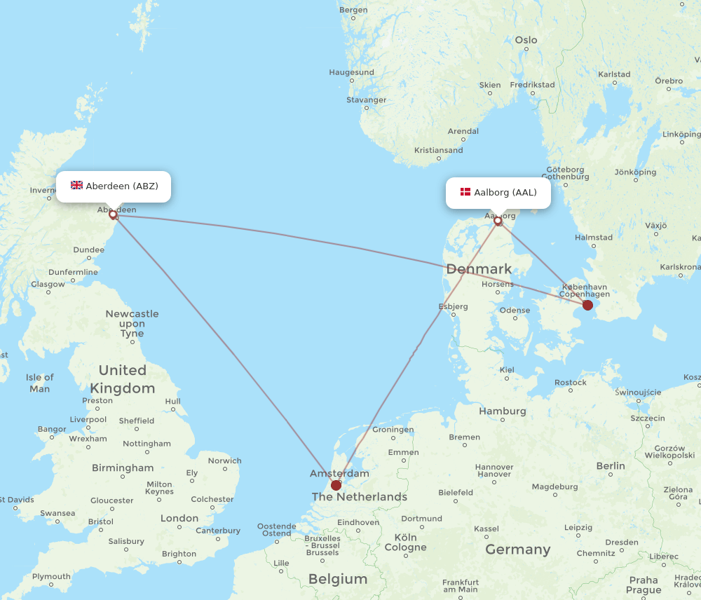 ABZ-AAL flight routes