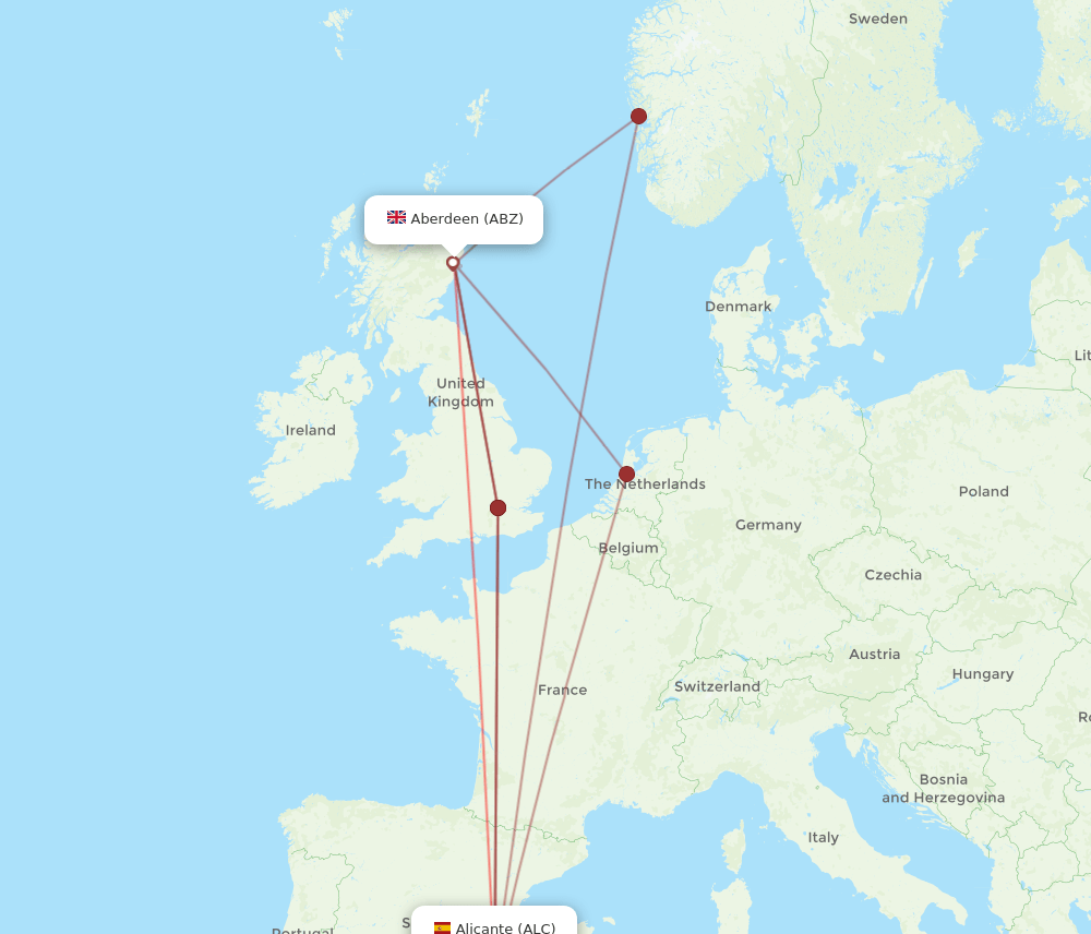 ABZ-ALC flight routes