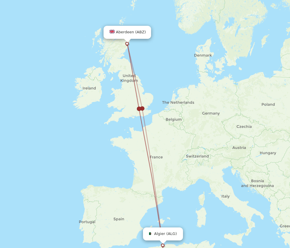 ABZ-ALG flight routes