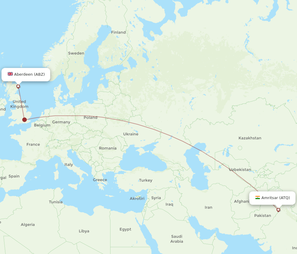 ABZ to ATQ flights and routes map