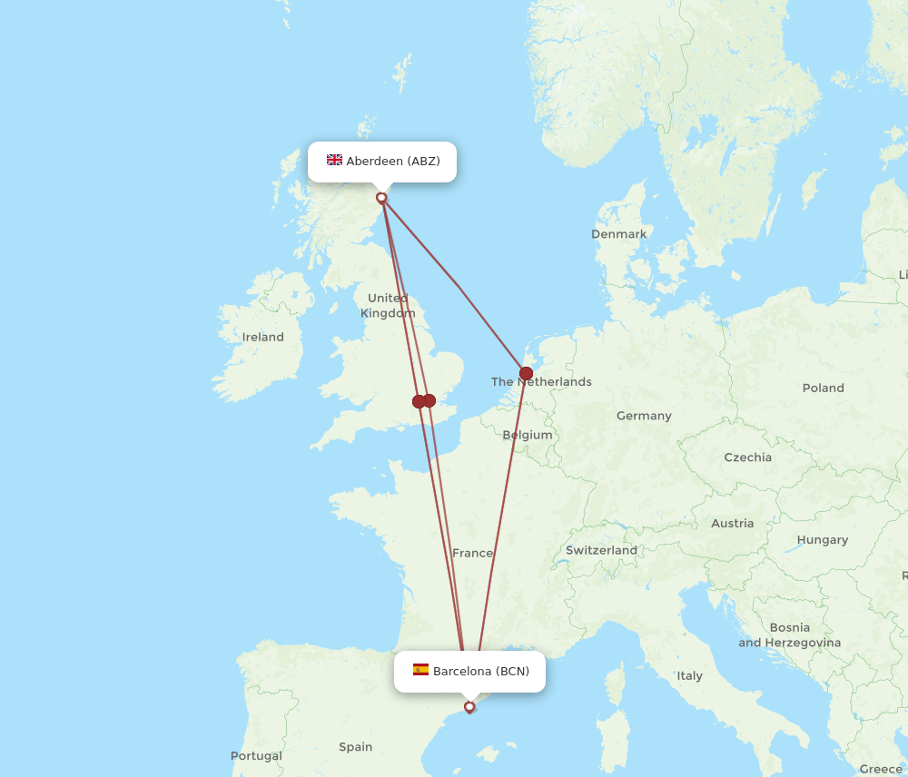 ABZ-BCN flight routes
