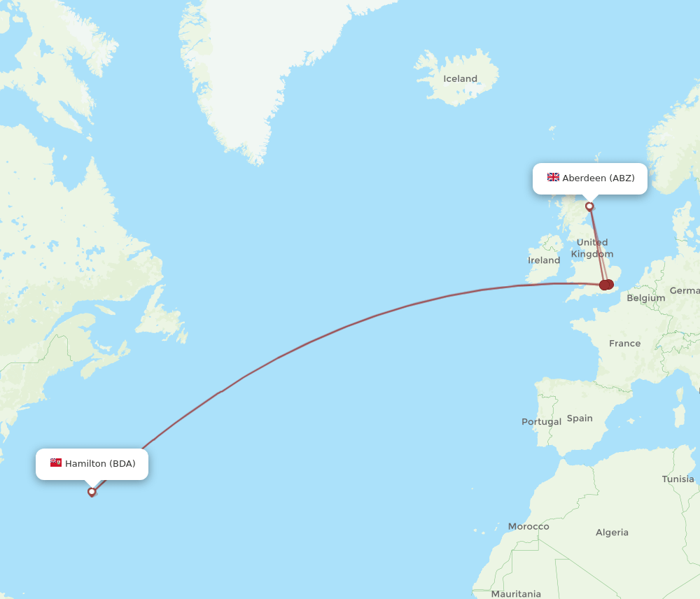 ABZ-BDA flight routes