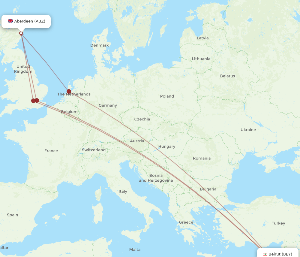 ABZ-BEY flight routes