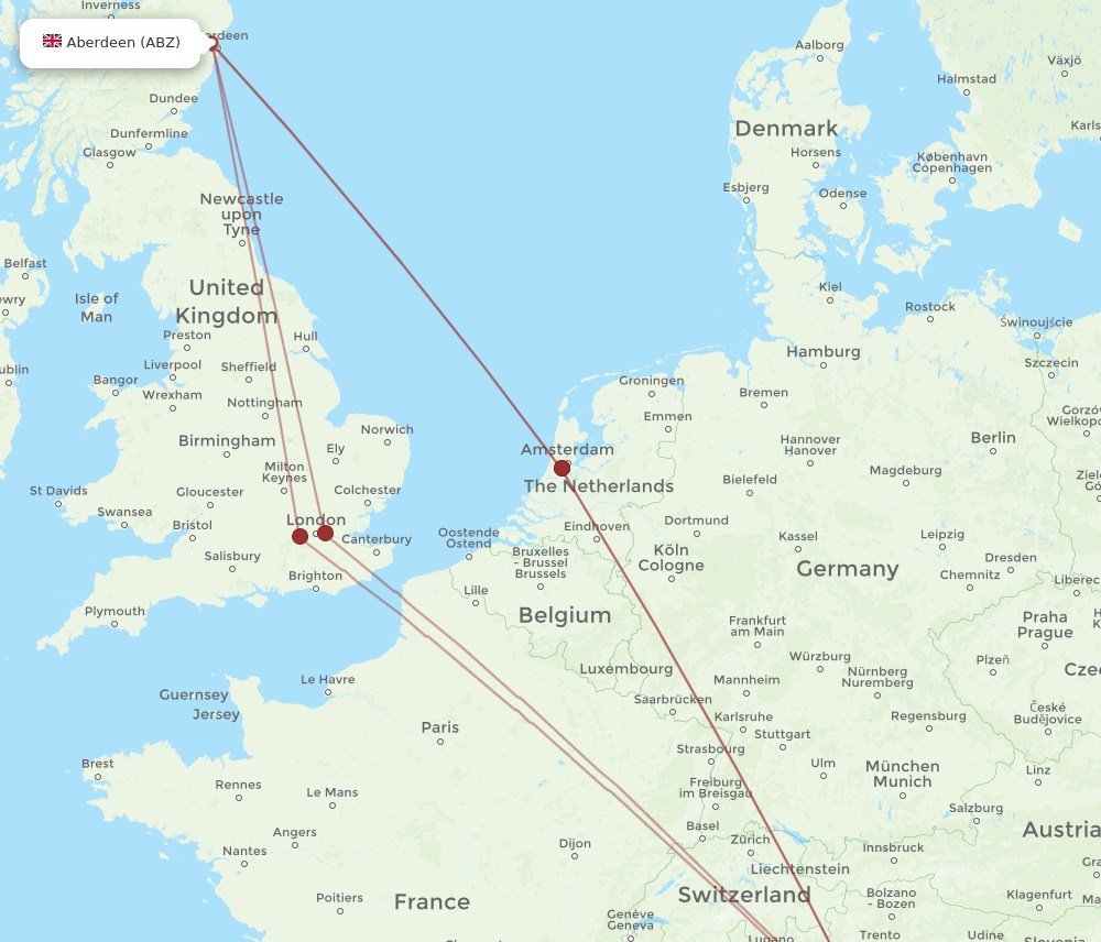 ABZ to BLQ flights and routes map