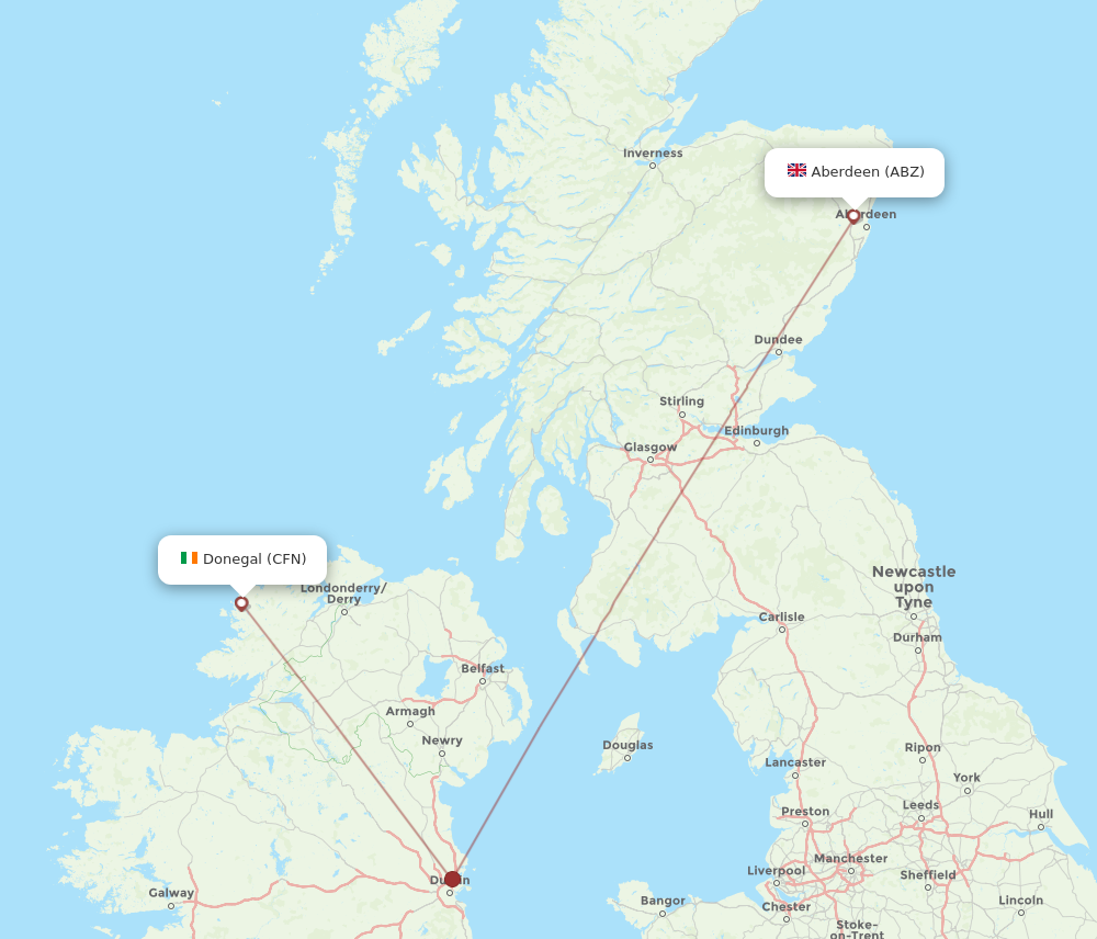 ABZ to CFN flights and routes map