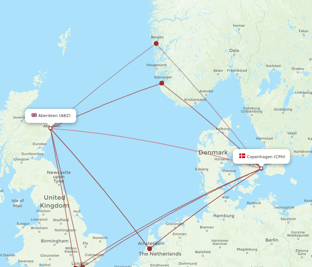 ABZ-CPH flight routes