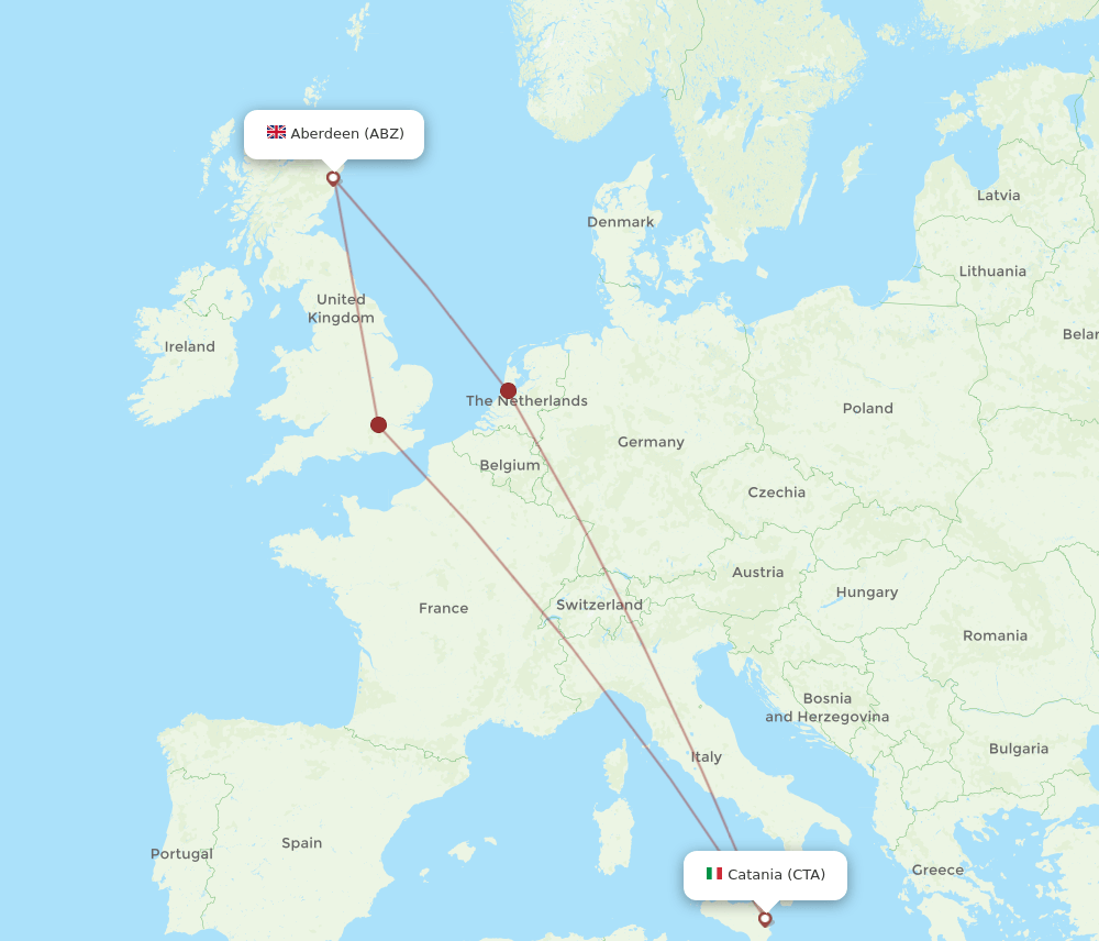 ABZ to CTA flights and routes map