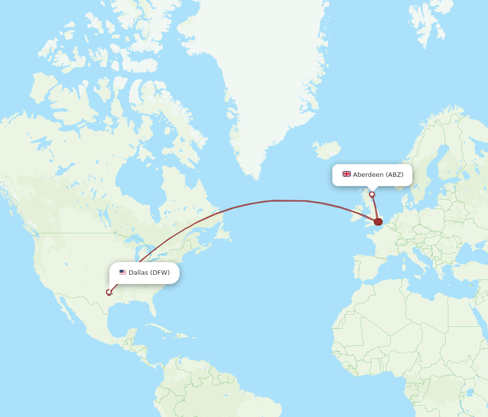ABZ-DFW flight routes