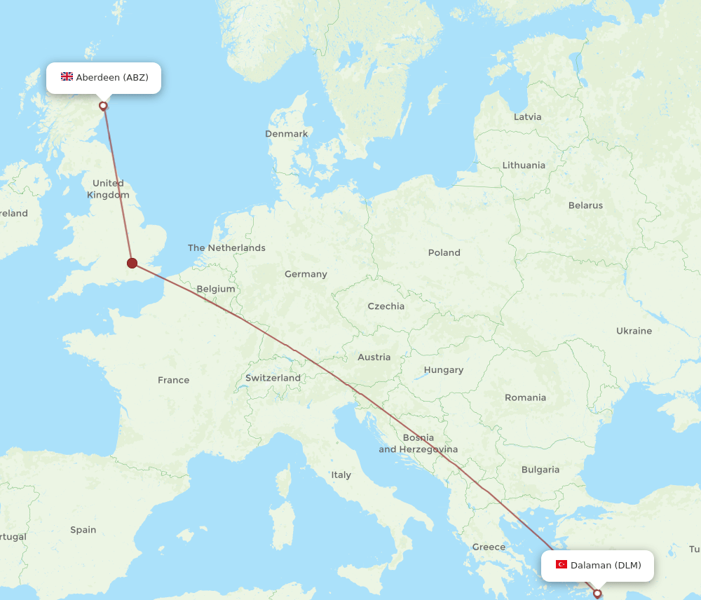 ABZ-DLM flight routes