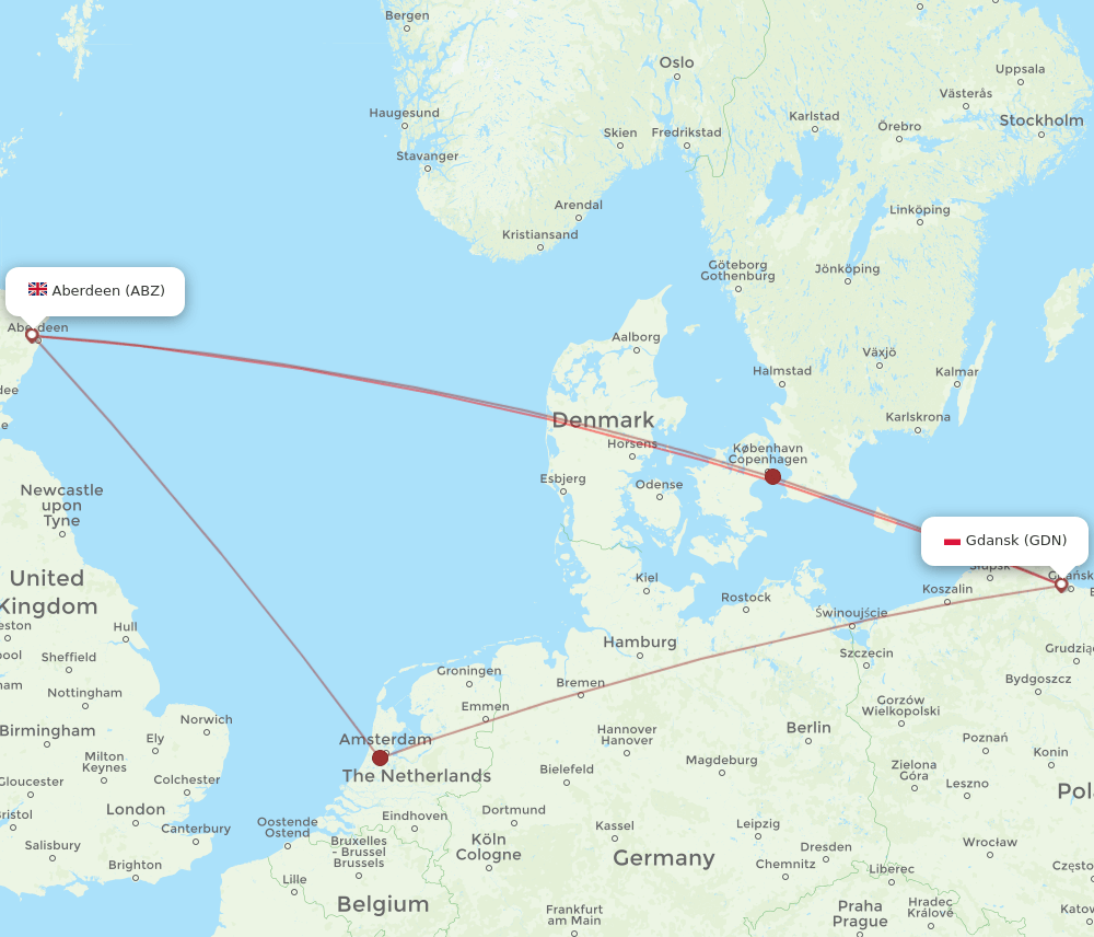 ABZ-GDN flight routes