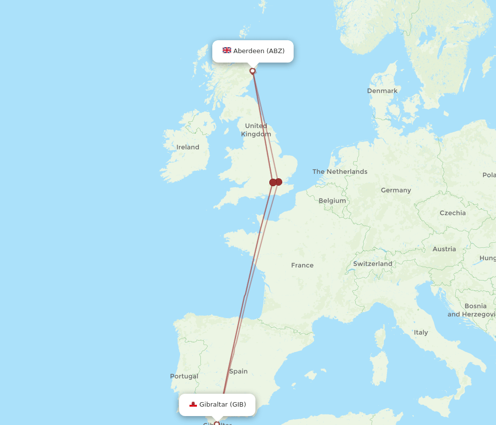 ABZ-GIB flight routes