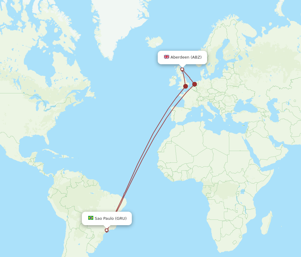 ABZ-GRU flight routes