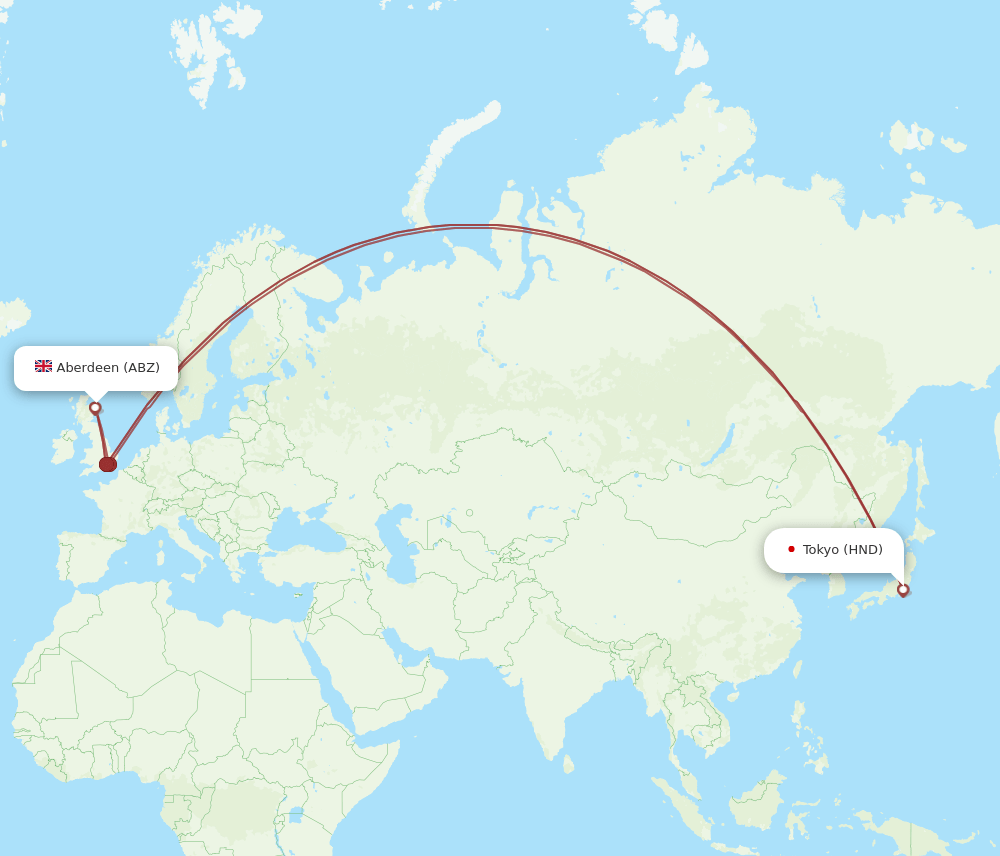 ABZ-HND flight routes