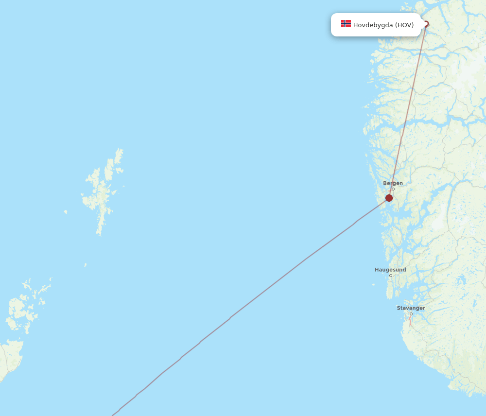 ABZ to HOV flights and routes map