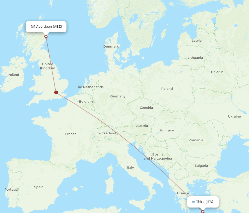 ABZ-JTR flight routes