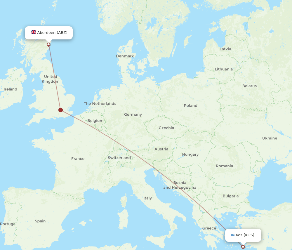 ABZ-KGS flight routes