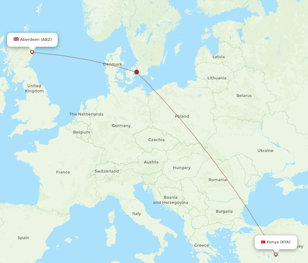 ABZ-KYA flight routes
