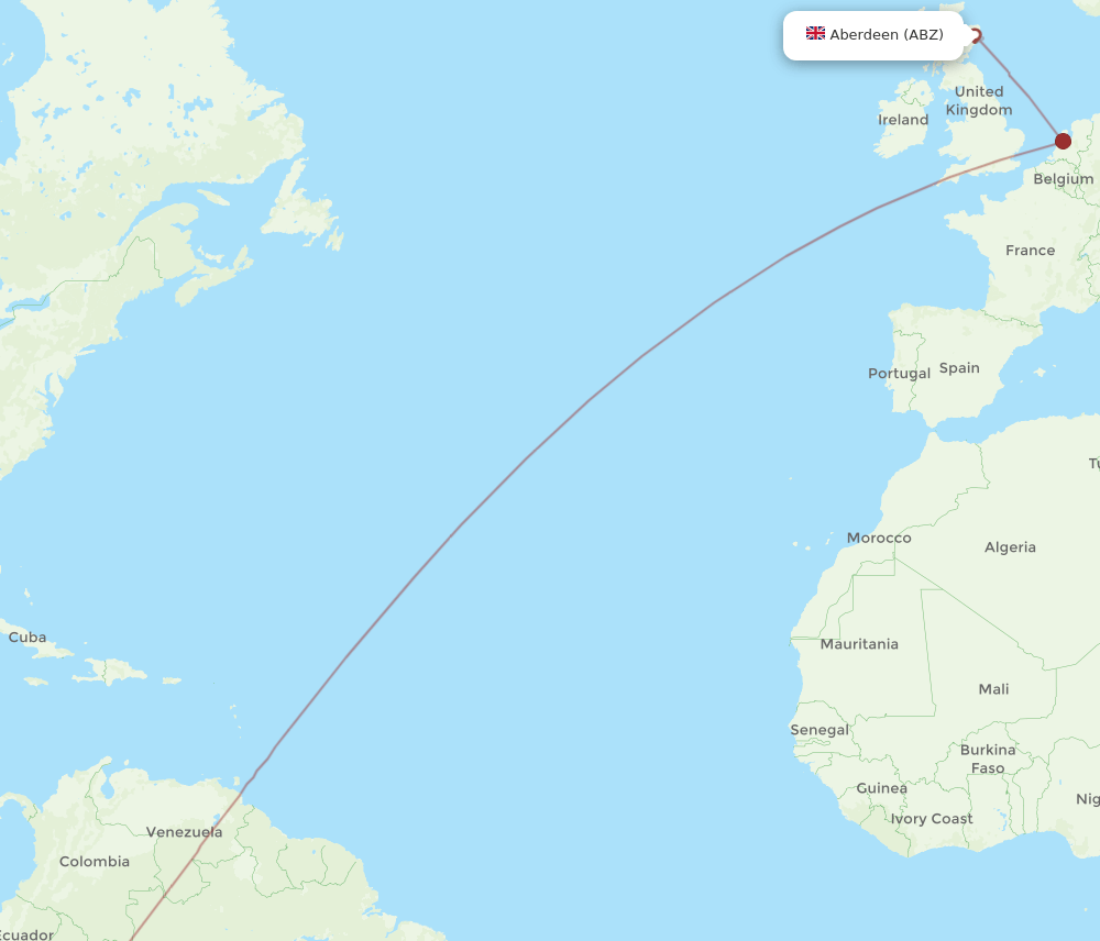ABZ-LIM flight routes