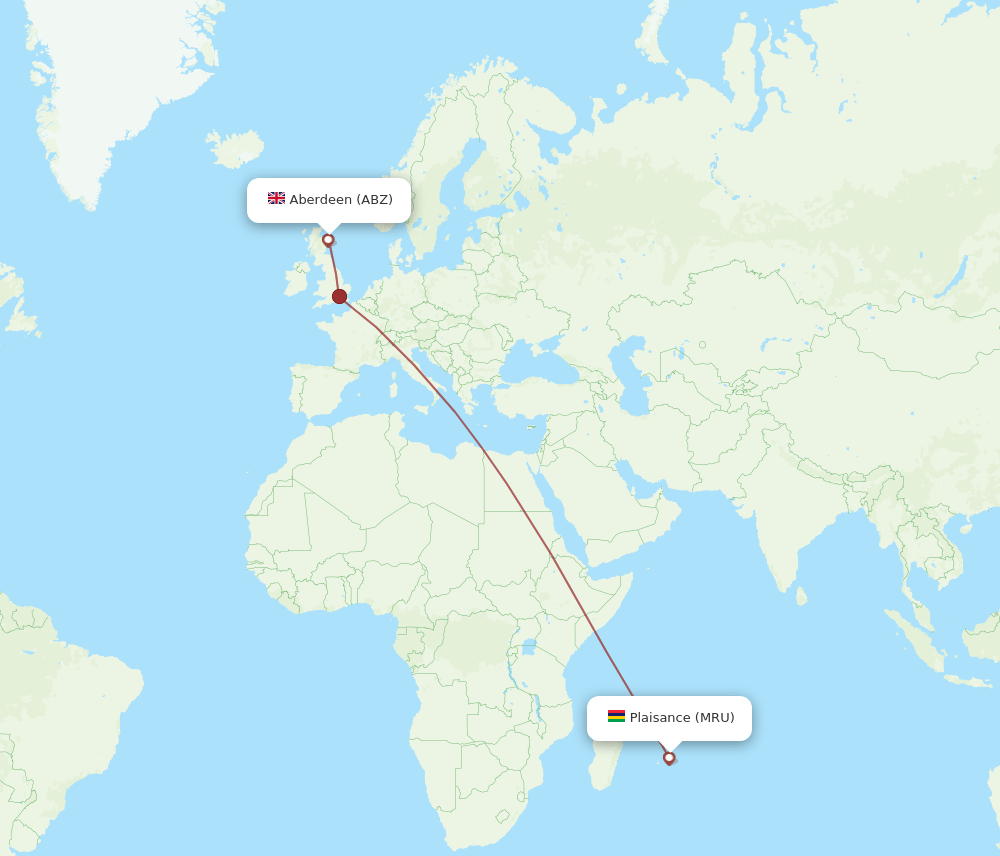 ABZ-MRU flight routes