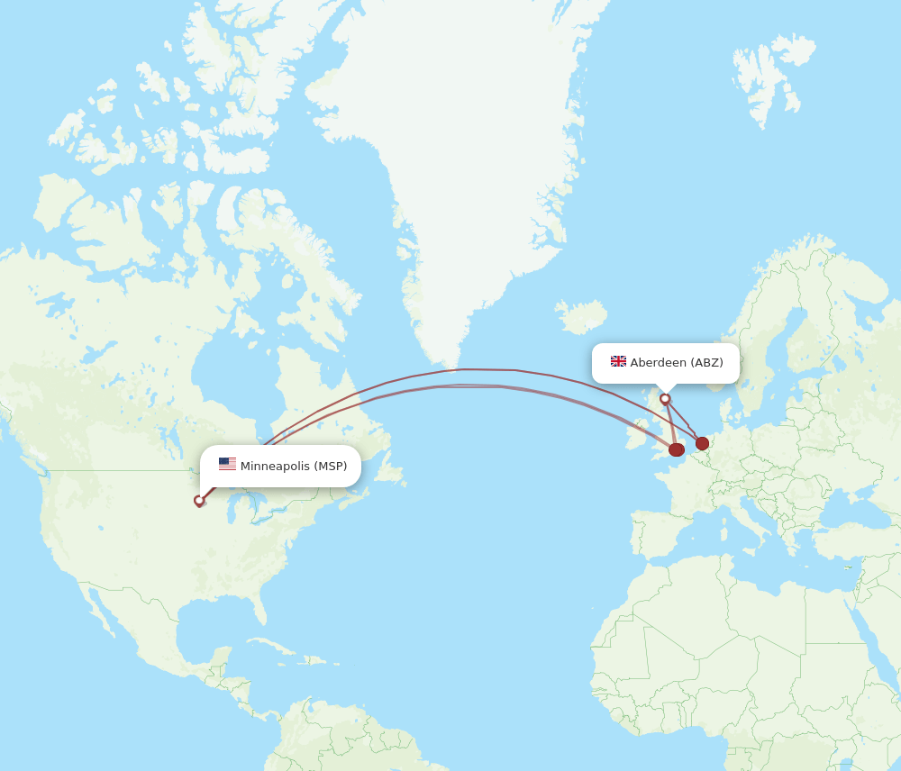 ABZ-MSP flight routes