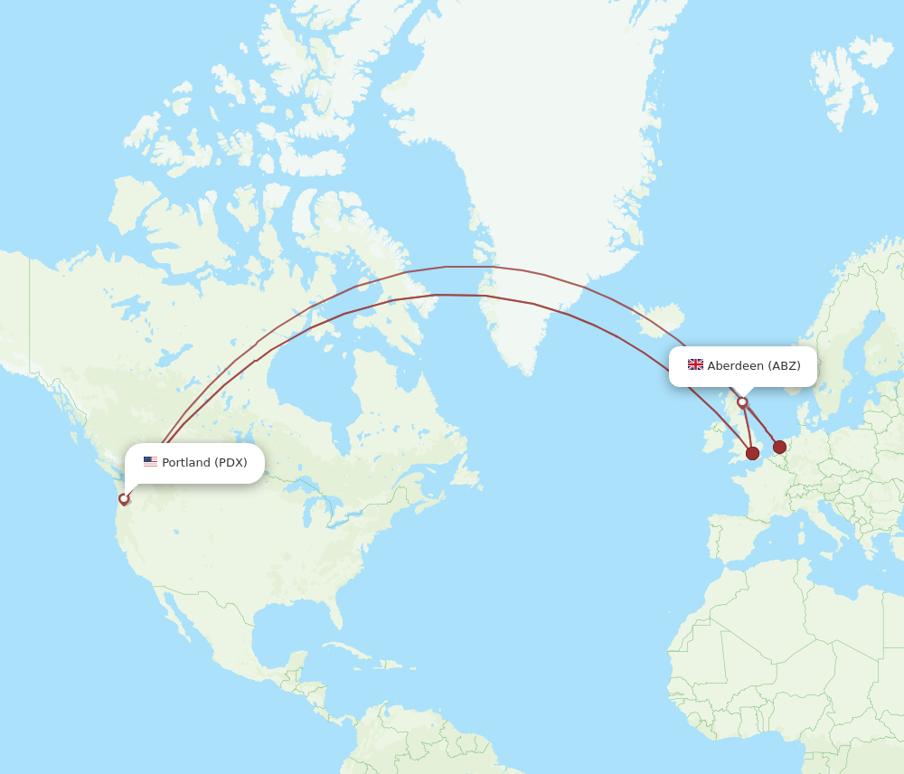 ABZ-PDX flight routes