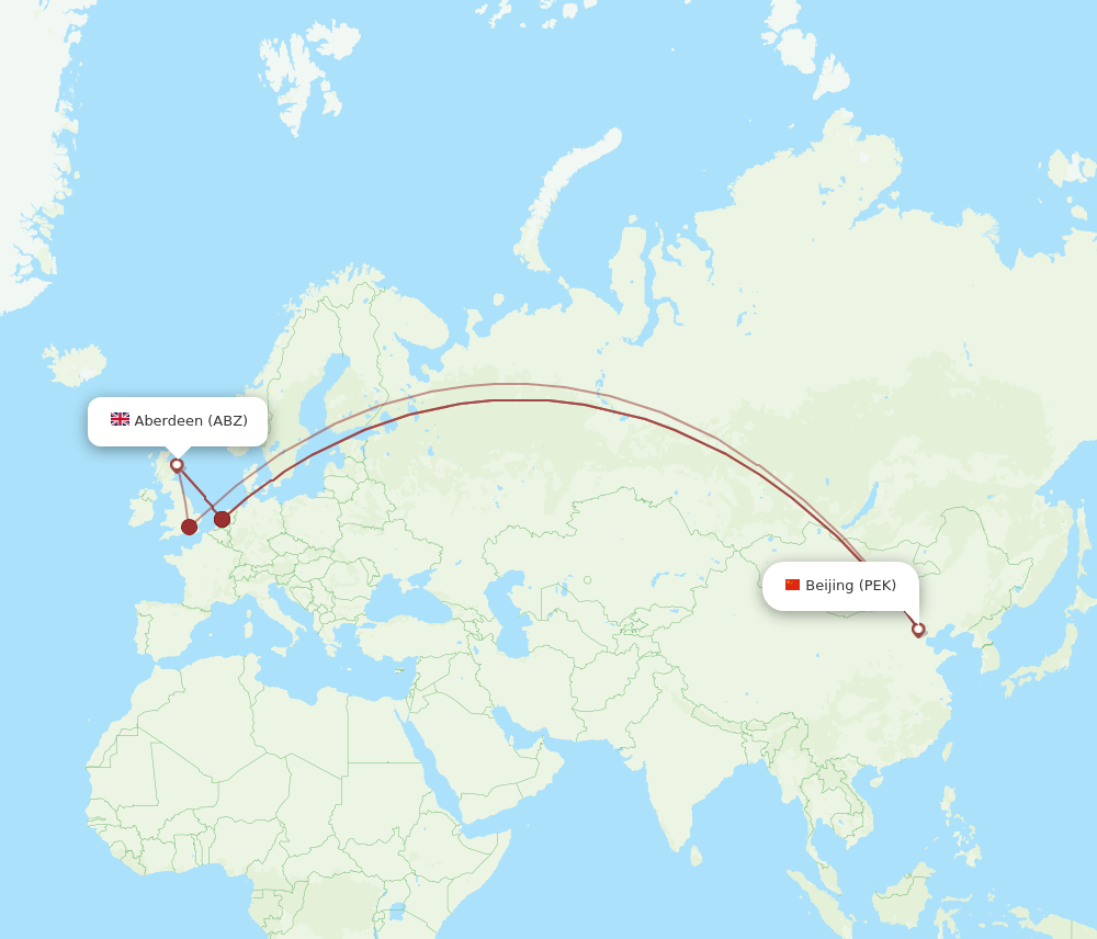 ABZ-PEK flight routes
