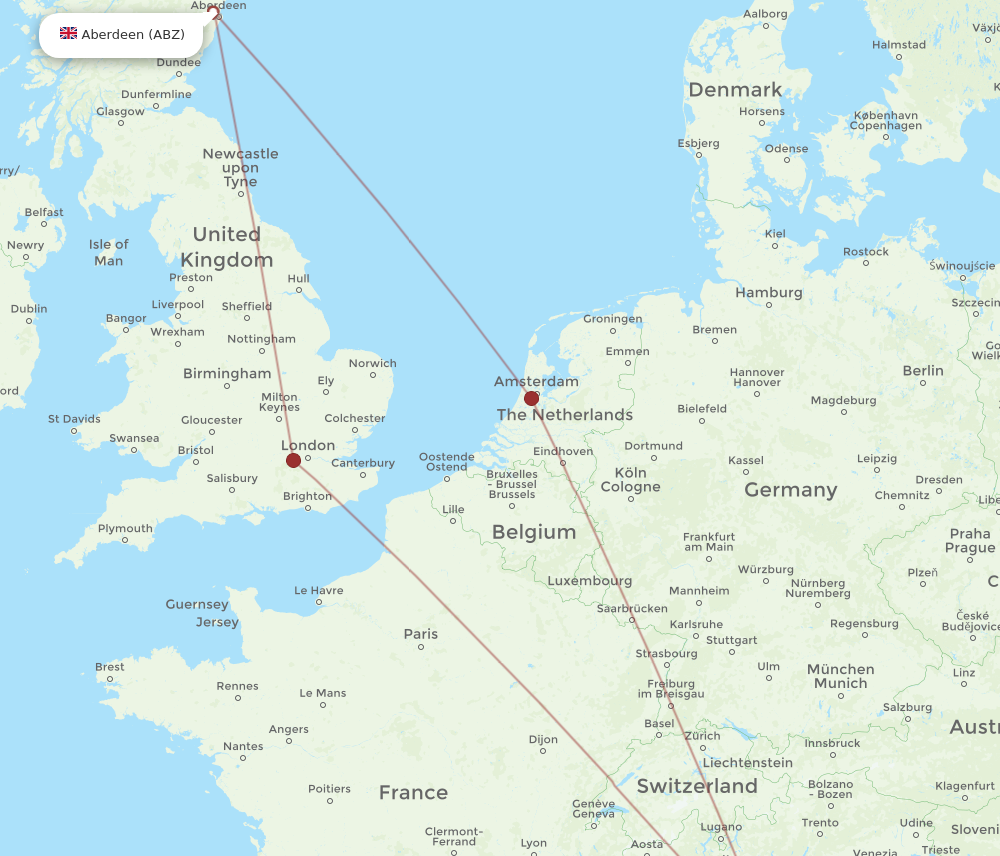 ABZ to PSA flights and routes map