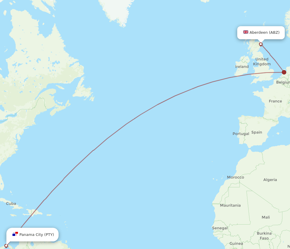 ABZ-PTY flight routes