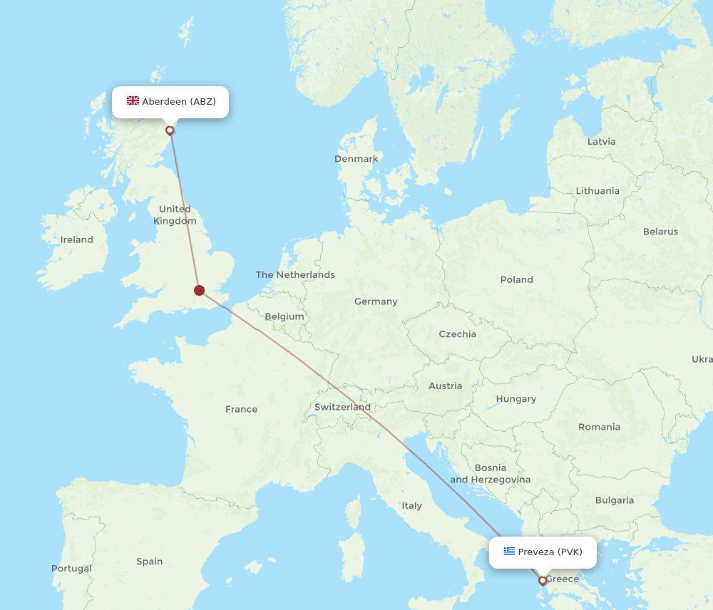 ABZ-PVK flight routes
