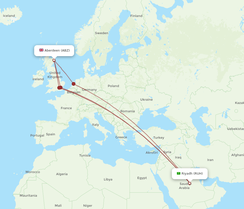 ABZ-RUH flight routes