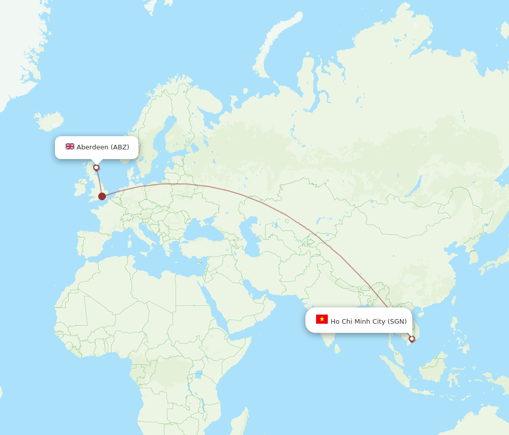 ABZ-SGN flight routes
