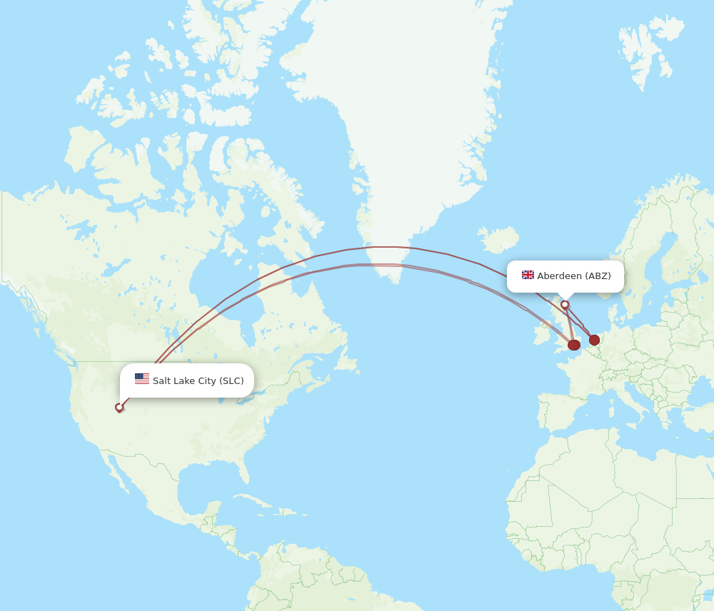ABZ to SLC flights and routes map
