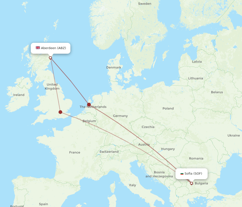 ABZ-SOF flight routes