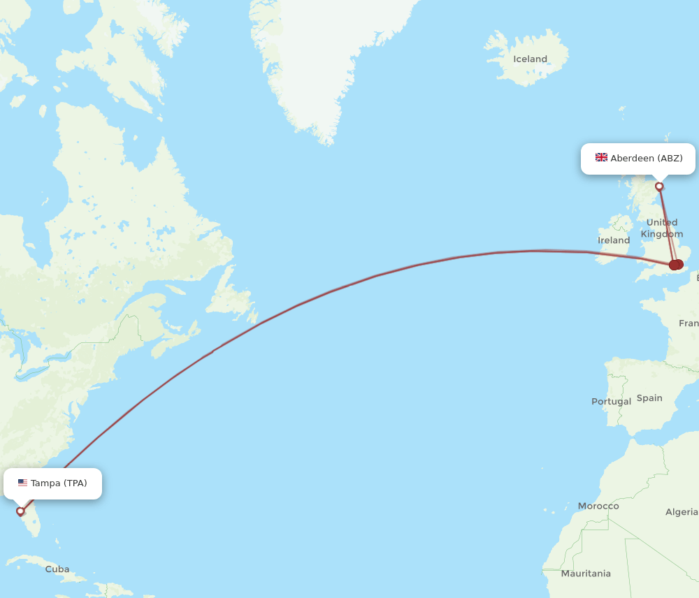 ABZ-TPA flight routes