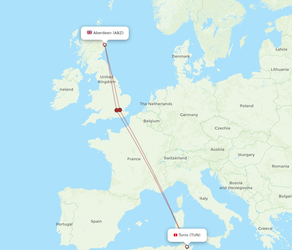 ABZ-TUN flight routes