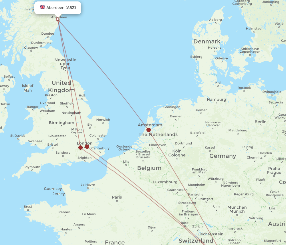 ABZ to VRN flights and routes map