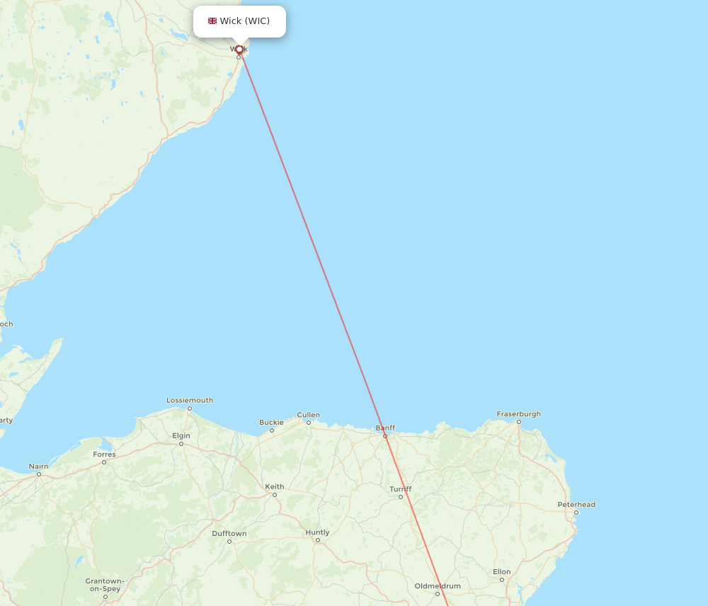Aberdeen - Wick route map and flight paths