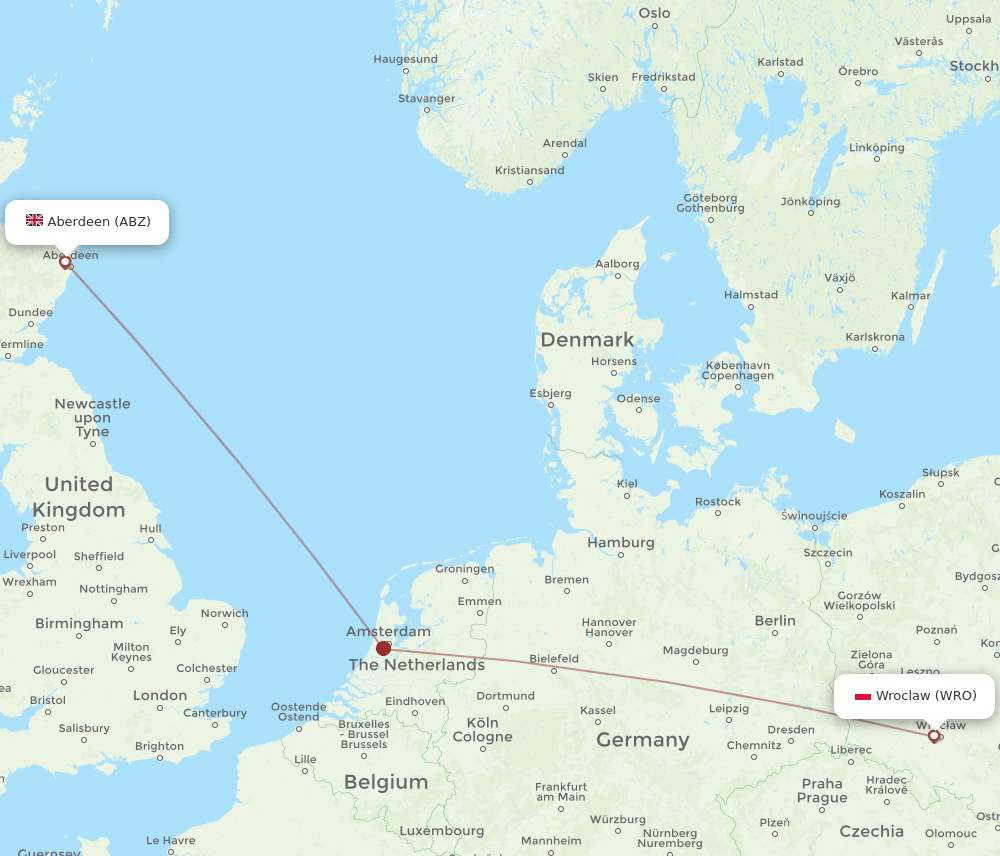 ABZ-WRO flight routes