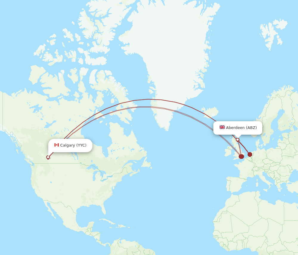 ABZ-YYC flight routes