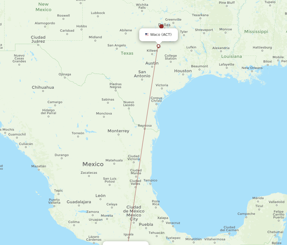 ACA-ACT flight routes