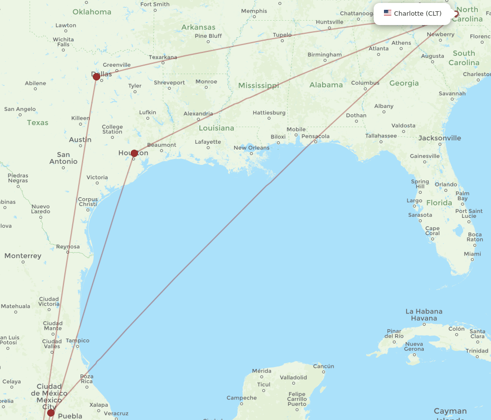 ACA-CLT flight routes