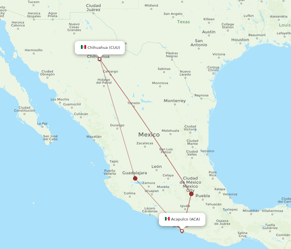 ACA-CUU flight routes
