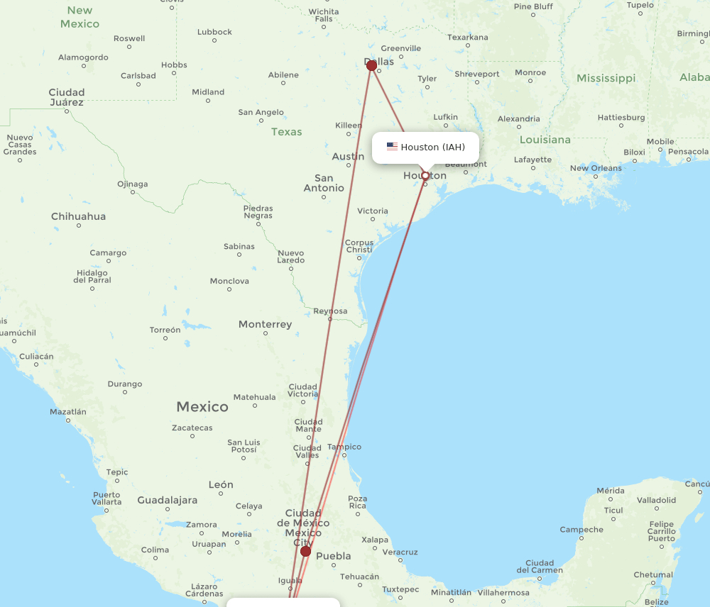 ACA-IAH flight routes