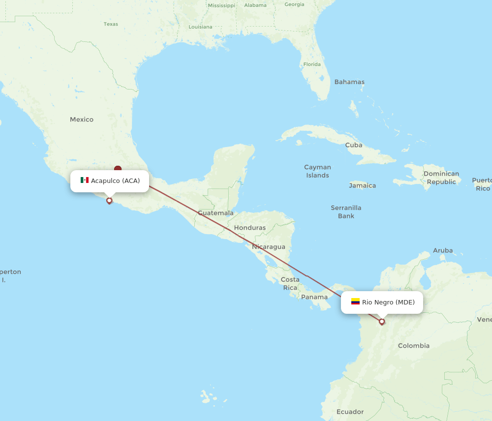 ACA to MDE flights and routes map