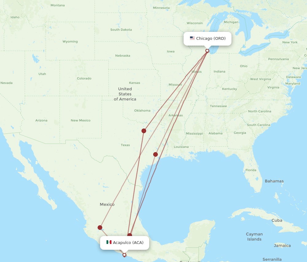 ACA-ORD flight routes
