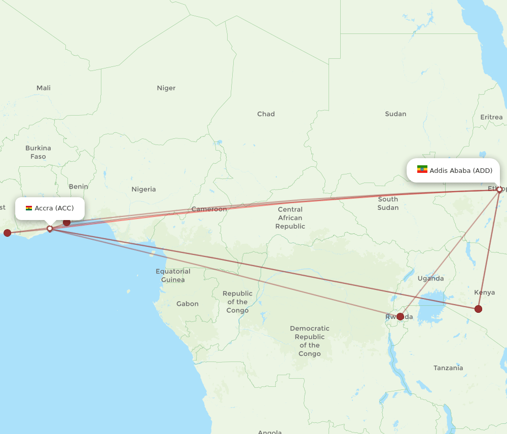 ACC-ADD flight routes